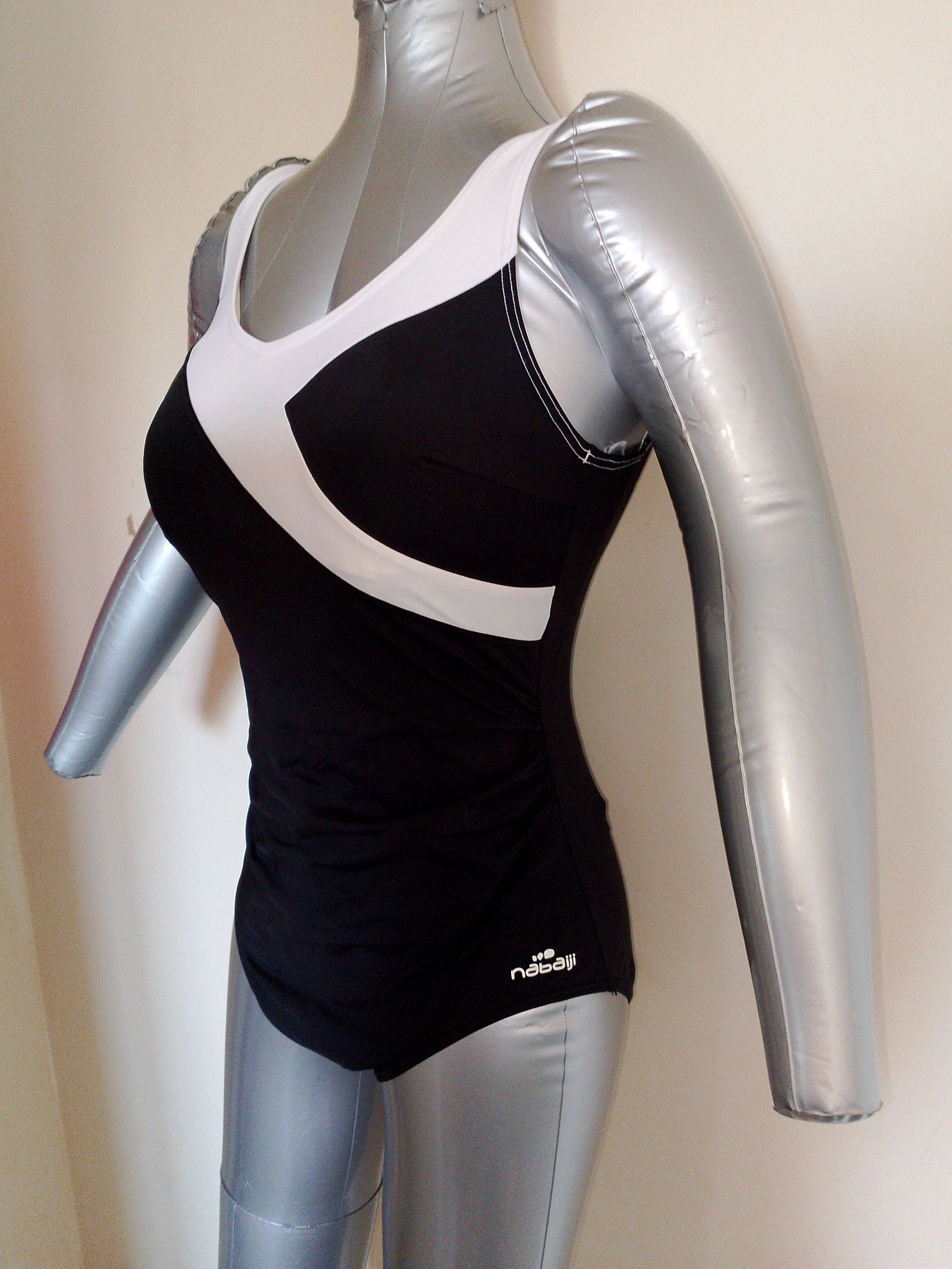 Maillot de bain Nabaiji noir et blanc